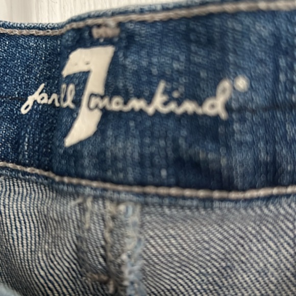 7 FOR ALL MANKIND DISTRESSED DENIM SKIRT SIZE 29 - Picture 4 of 6